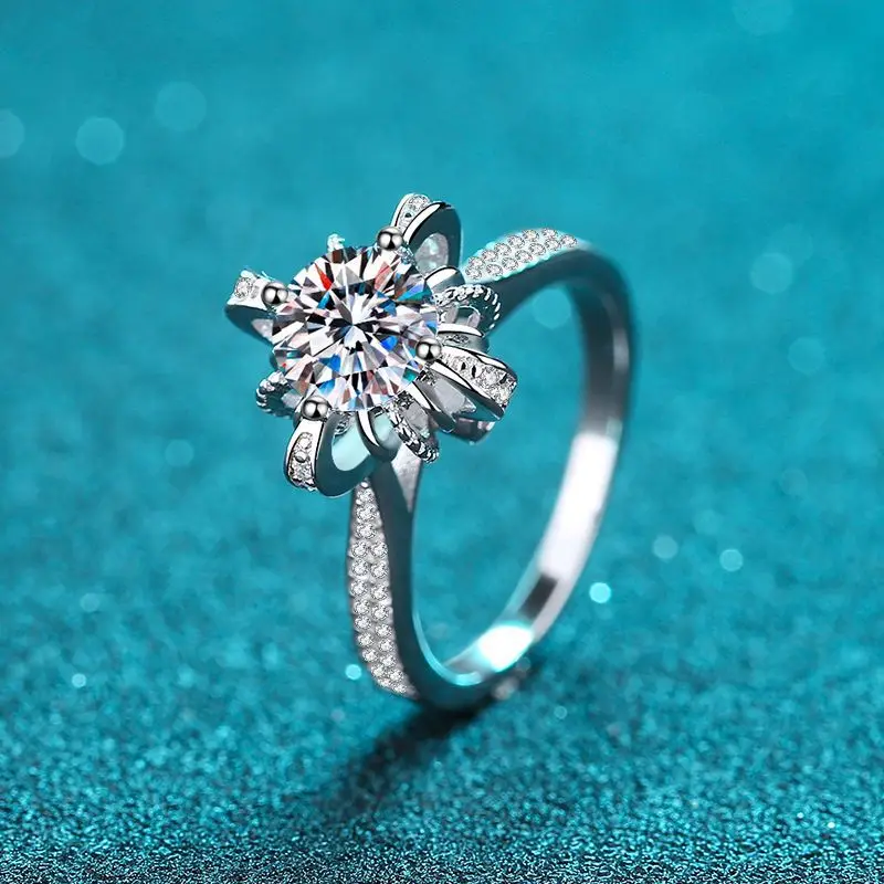 

Fashion Fine Women Moissanite Ring Original 925 Sterling Silver Trend Wedding Jewelry Moissanite Diamond Rings for Women