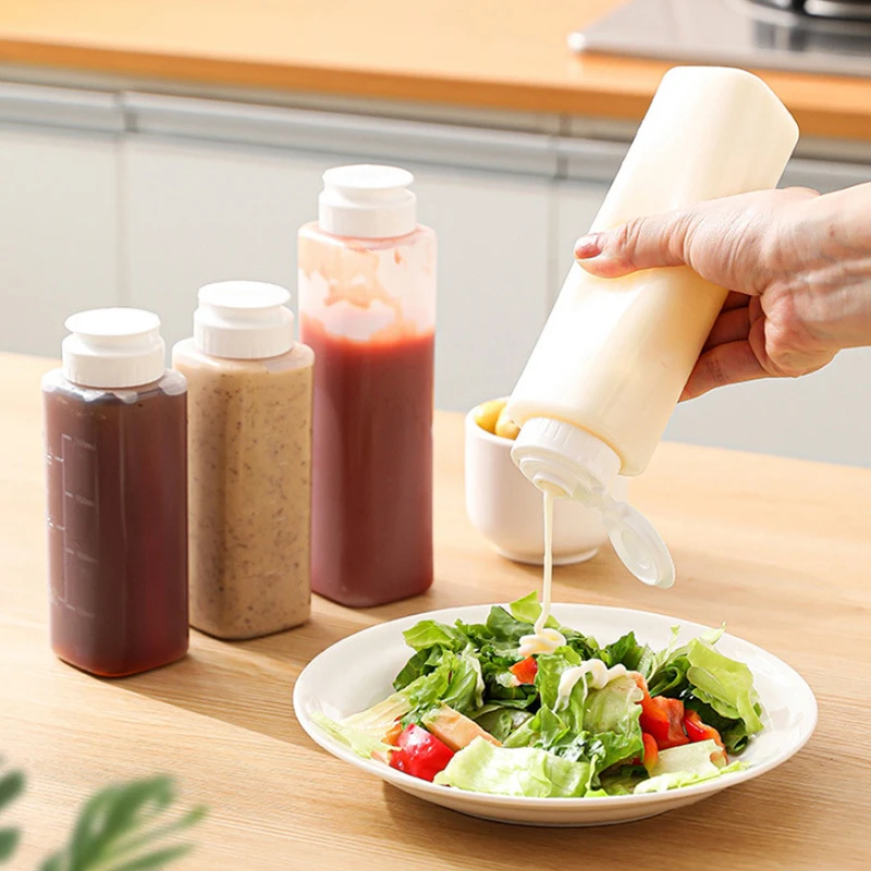 200/300ml Condiment Squeeze Bottle Ketchup Mustard Bottle Clear Mayonnaise Honey Dispenser