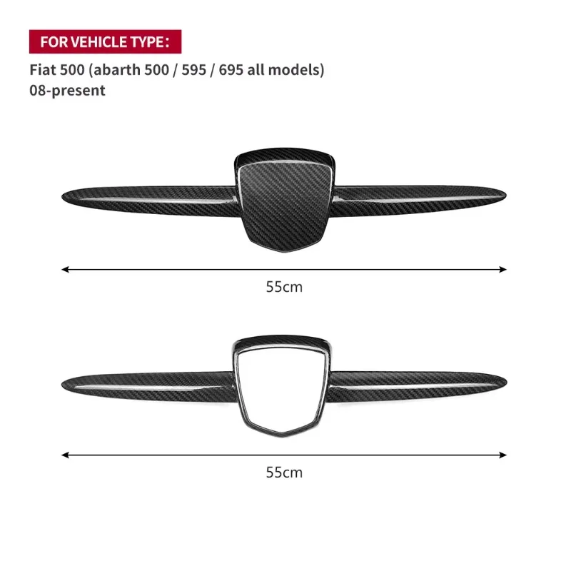 

Front Label Box a Real Carbon Fiber Interior Accessories Decoration for Fiat 500 ABARTH 595 695 All Models