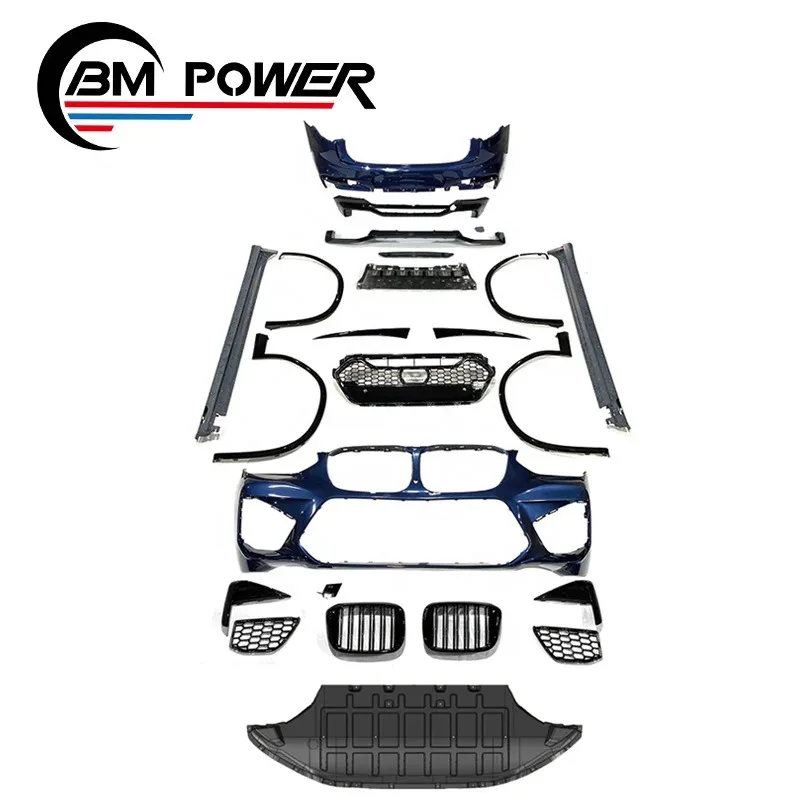 

NEW X4 G02 M Body Kit Fit for BM X4 G02 to M Style Front Bumper Grille Rear Bumper Fenders Roof Spoiler 2018 X4M