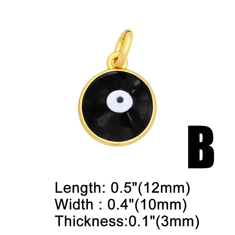 OCESRIO Brass Gold Plated Evil Eye Enamel Charms for Jewelry Making Bulk Small Charms Jewelry Making Supplies chma060
