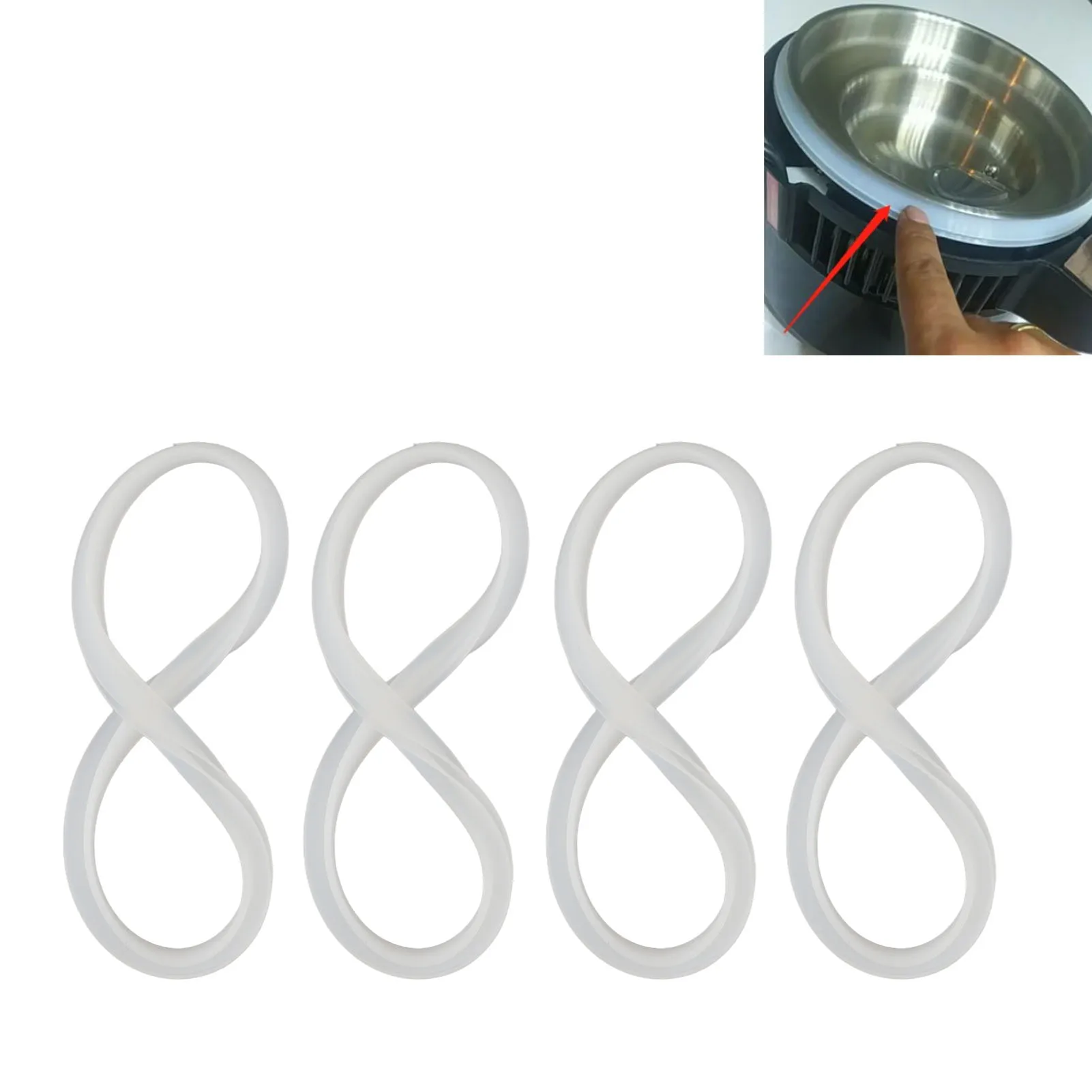 4PCS Water Distiller Sealing Ring Silicone Heat Resistance Water Distiller Gaskets Spare Parts for Replacement