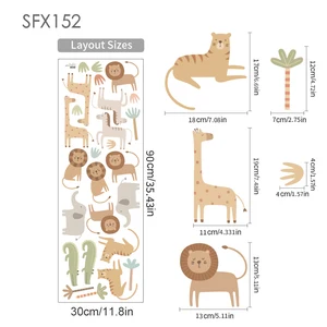 Schöne Cartoontiere Safari Löwe Giraffe Elefant Schwimmschatz Wandaufkleber 8 Hauptverkäufe von Elefanten Wandaufkleber - №8