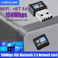 150Mbps USB WiFi Bluetooth 5.0 Adapter 2 in1 Dongle 2.4GHz USB WiFi Network Card Wireless Wlan Receiver DRIVER FREE For Win10/11