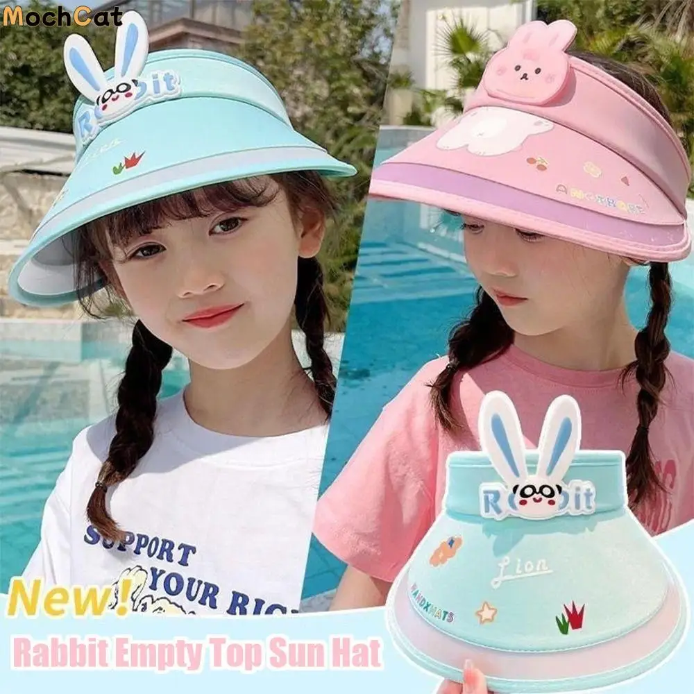 

Shading Hat Rabbit Empty Top Hat Anti-UV Sun Hat Korean Style Cartoon Sunshade Hat No Top Beach Hat Children's Visor Hat Baby