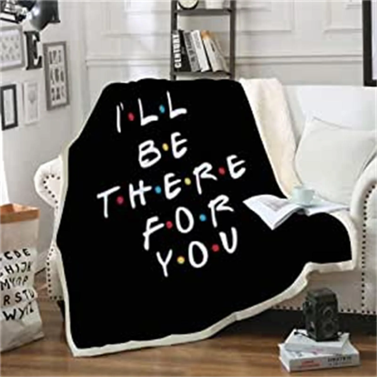 Soft Comfortable Warm Wrap Blanket Winter Perfect Letter Blanket Gift For Family Friends Lovers Printing Quilt Home Textile