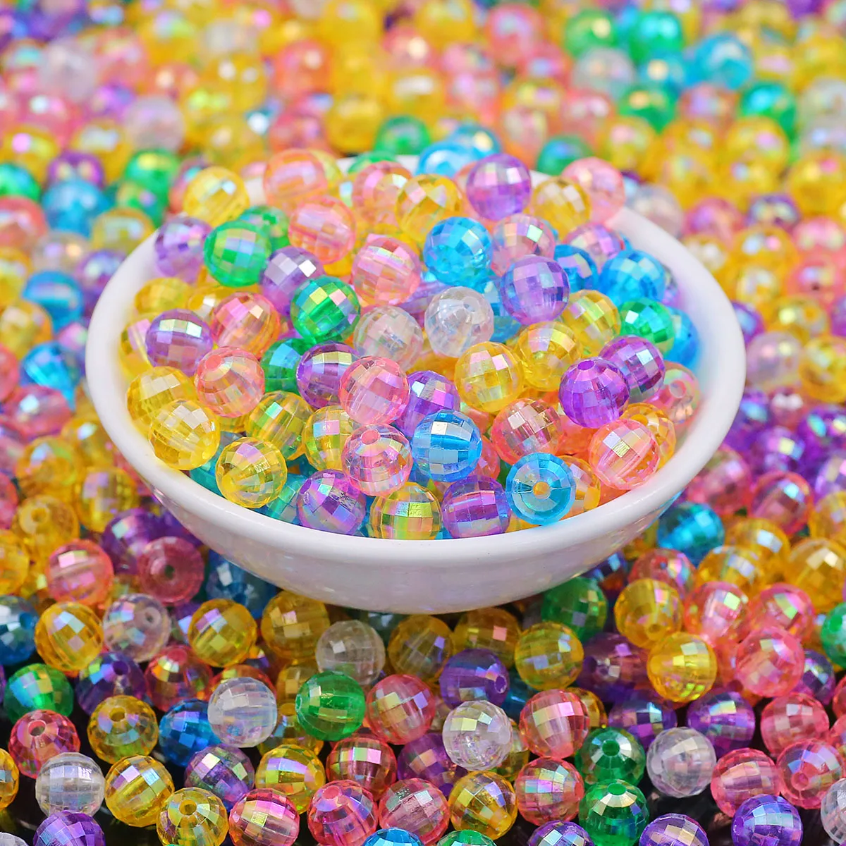 8 مللي متر 100 قطعة مستديرة 96 الأوجه كريستال أكريليك فضفاض خزر عازل بالجملة السائبة مجموعة لصنع المجوهرات أساور النتائج #6