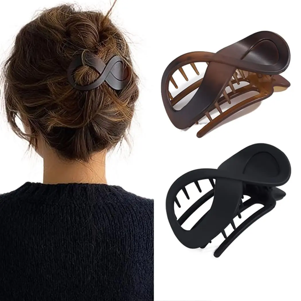 2/4pcs French Concord Hair Clip Acrylic Hair Claw Clips Thick Hair Flat Grip Hair Banana Barrettes for Styling Hair Accesso