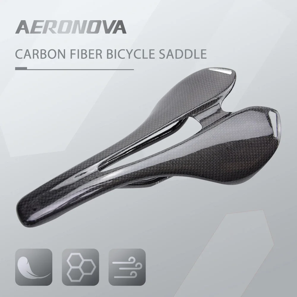 Road Bicyle Saddle  Racing Bike Seat Accessories For Mountain Bike AERONOVA Full Carbon Fiber Black Bicycle Accessories 3K/UD