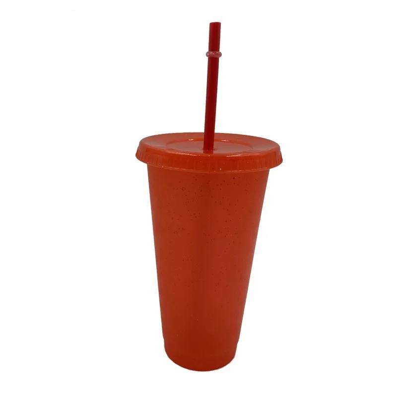Tazza di paglia creativa tazza di Glitter con paillettes tazza di paglia colorata di succo di caffè tazza di paglia semplice carino netto rosso fondo di plastica tazza portatile all'aperto