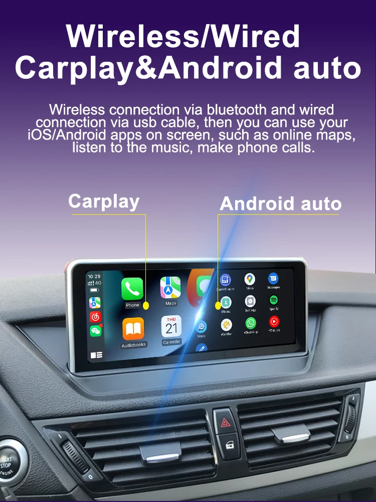AUTOTOP 10,25 Zoll Linux Wireless Carplay Android Auto Touchscreen Autoradio für BMW X1 E84 2009-2015 CIC-System/ohne Werksbildschirm Youtube WiFi – Detail 8