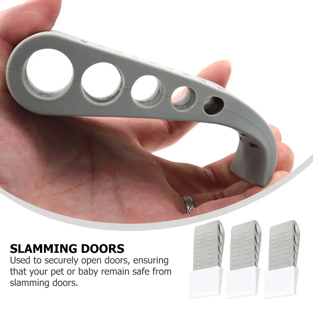 

3pcs Door Wedge Stopper Tpr Abs Material Non-Slip Safety Door Stop Tool For Home Office Carpet Concrete Floor