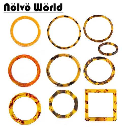 Imagen 1 del producto Bolsa de playa de verano con asa redonda de paja de ganchillo acrílica, bolso tejido, nuevos accesorios con asas D, fabricación de bolsos DIY, 2/4/10 Uds.