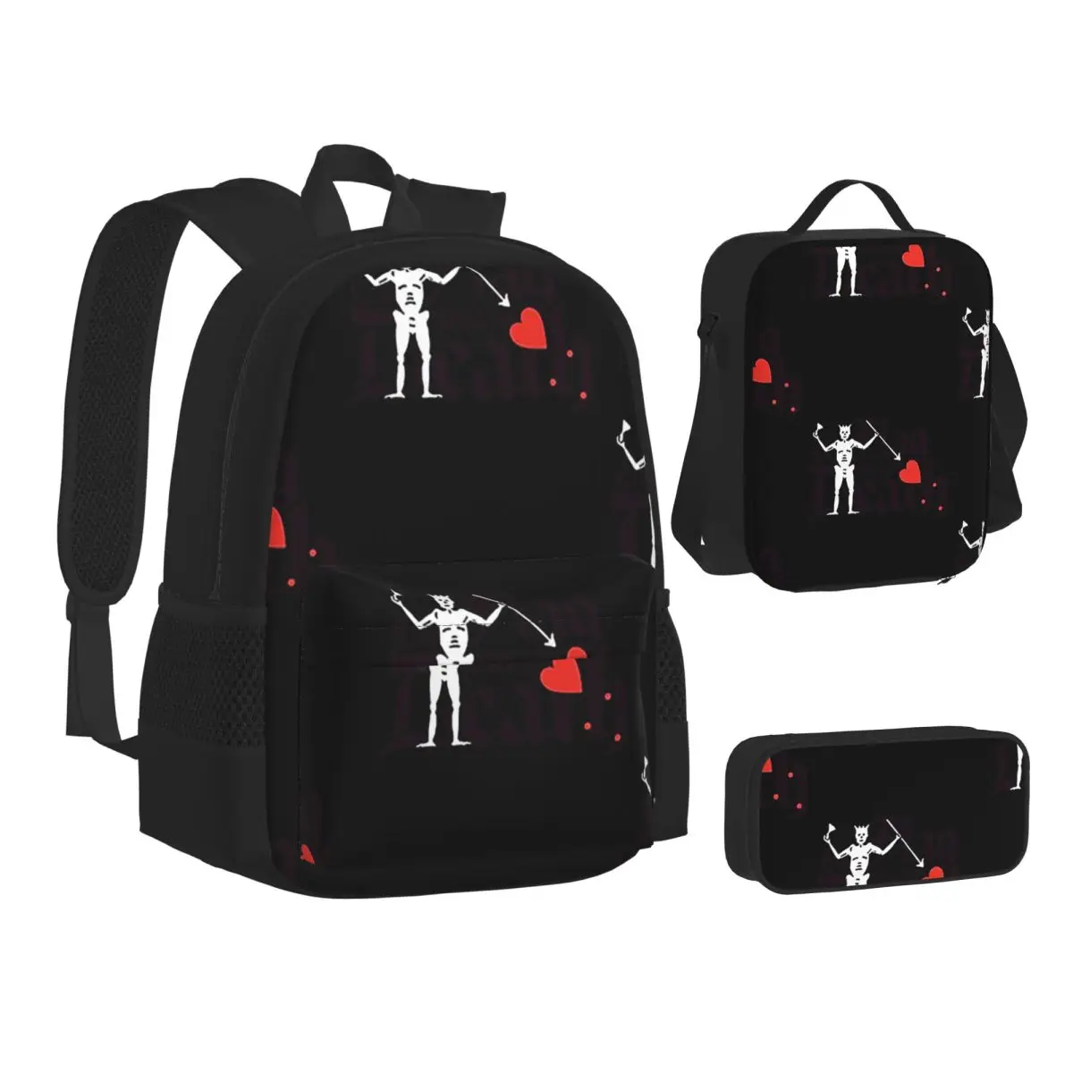 

Our Flag Means Death Blackbeard Backpacks Boys GirlsBookbag Students School Bags Kids Rucksack Lunch Bag Pen Bag Three-Piece Set