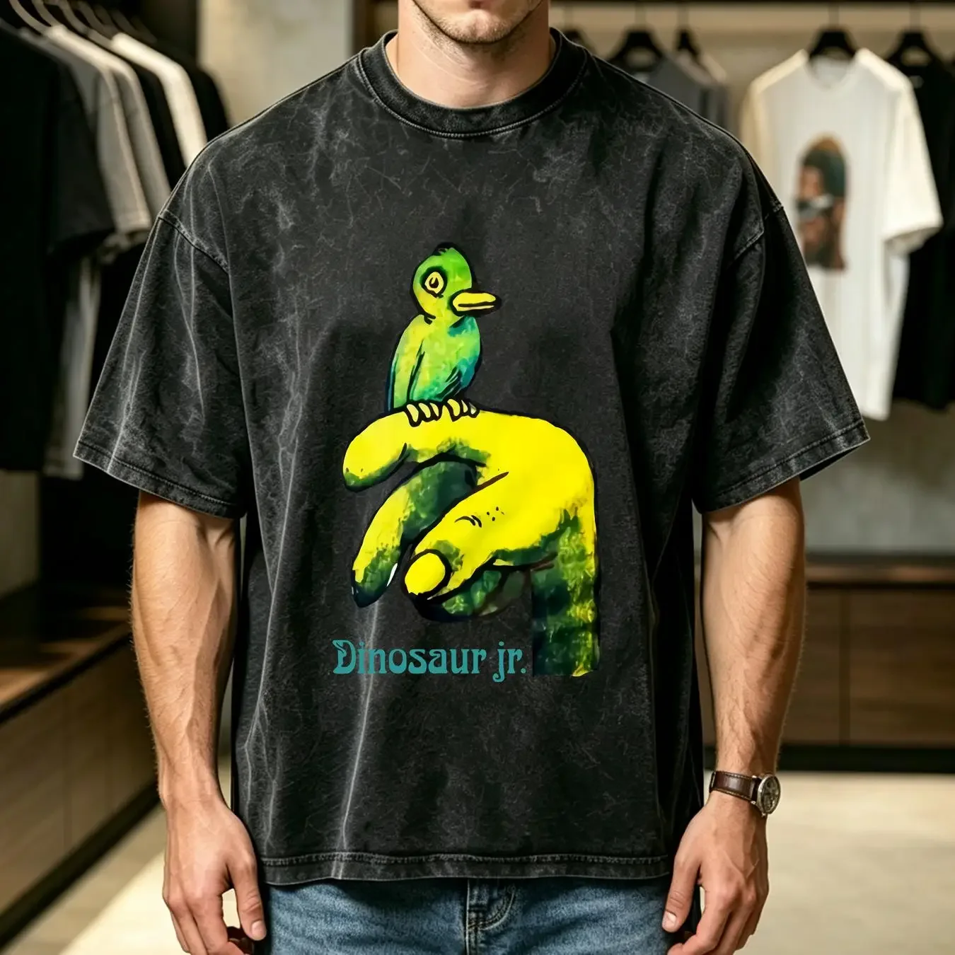washed T Shirt art Dinosaur Jr HOT gift mom new year Dad long or short sleeves vintage Washed Stylish Unisex streetwear