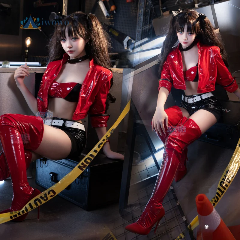 FGO Cosplay Fate Grand/Order Tohsaka Rin Costumes Anime Red Sexy Racing Suit Stronger Saber Uniform Woman Halloween Outfit