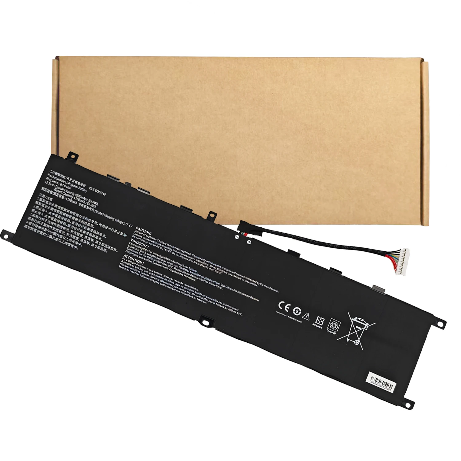 LOLG  BTY-M57 Laptop Battery For MSI GP66 GP76 MS-17K3 Leopard 10UG Series Notebook 15.2V 4280mAh/65Wh