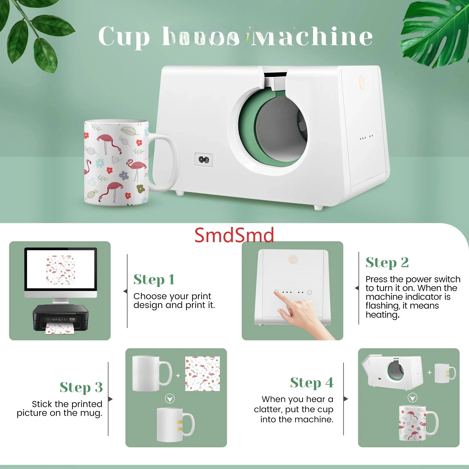 Automatic Mug Heat Press Machine 10-11oz Transfer Sublimation Portable Cup Presser One-Touch Button as Gifts for Birthdays