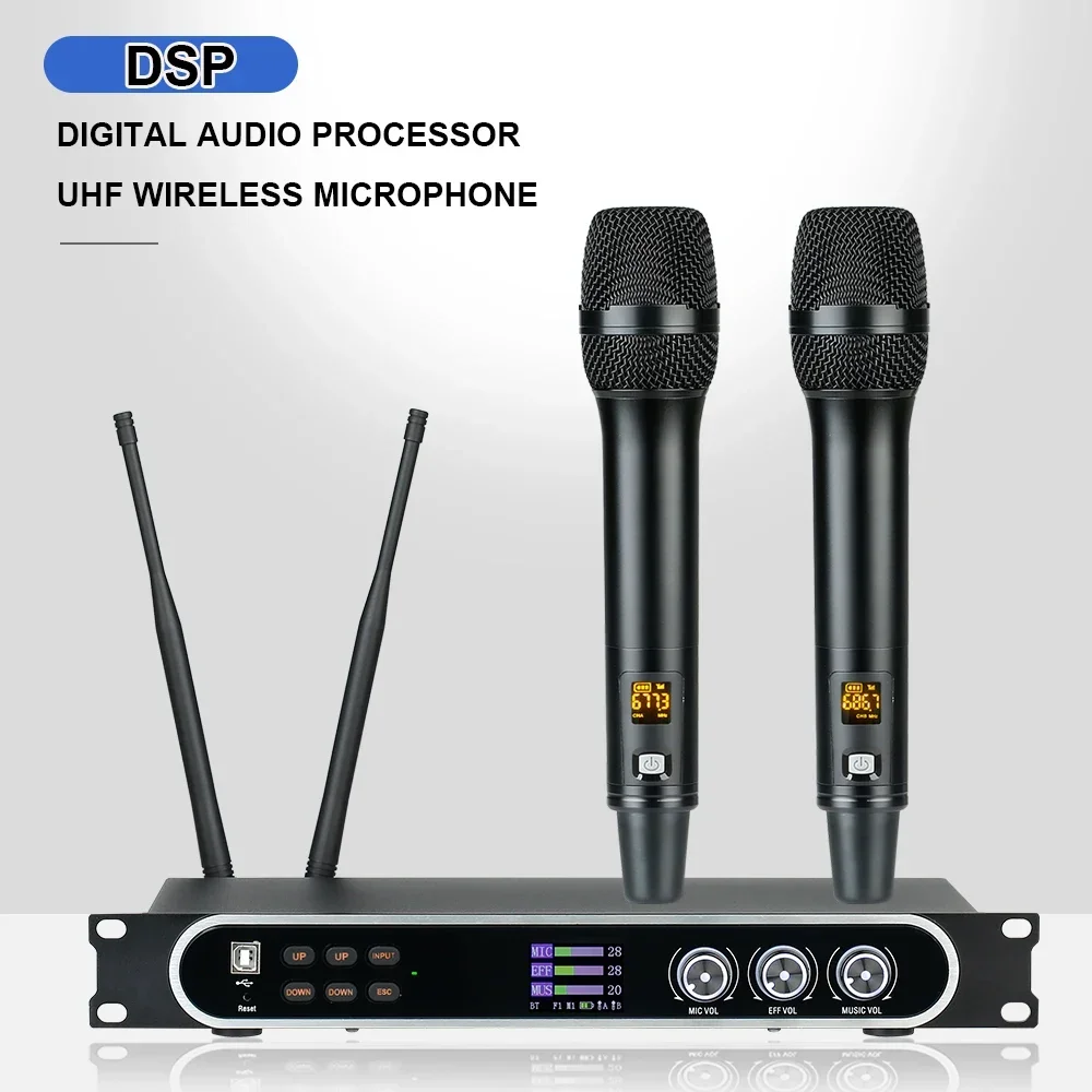 

100 Channel Reverb Effect Computer Control Dsp Audio Processor Cordless Microphone System
