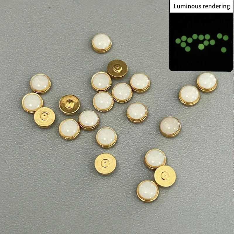 White Beads Blue Green Luminous Pip Watch Bezel Insert 12 O’Clock Lume Pearl Dot Mod Parts Replacement Spare Accessories