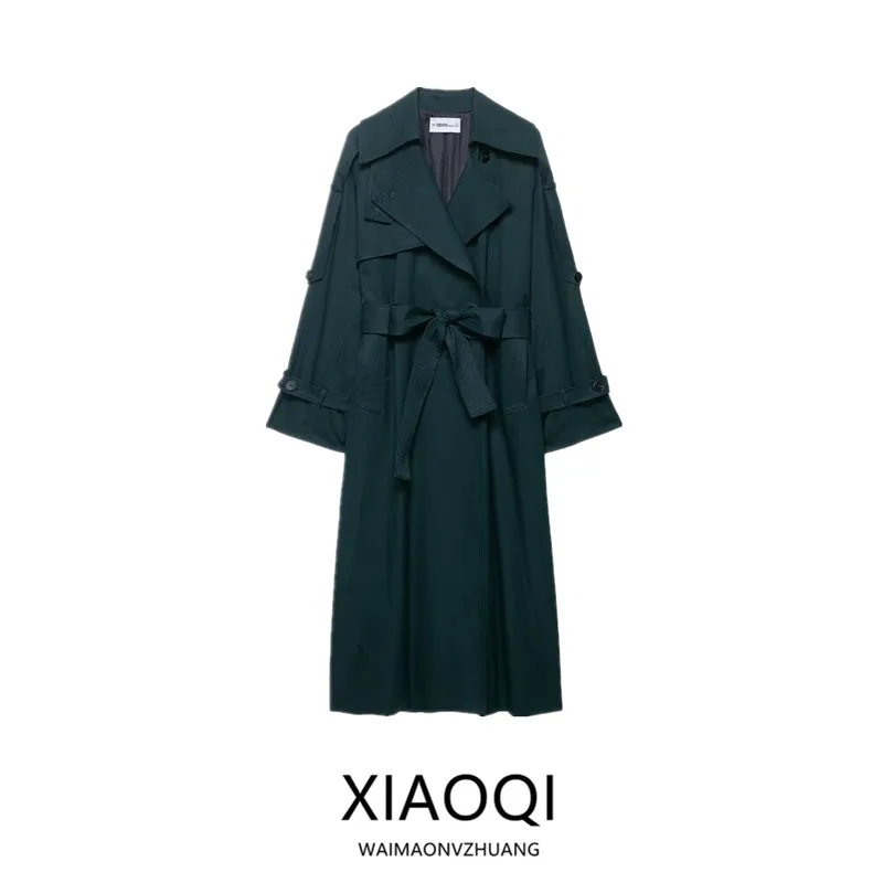 

Faionable Loose Midi Length Windbreaker Jaet New Arrival Autumn 2025 Women's Clothing Versatile Commute Sle Long Sve
