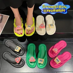 SpongeBob SquarePants Slippers Cute Rainbow Color Ladies Indoor Home Sandals Personalized Summer Outdoor Cartoon Beach Sandals