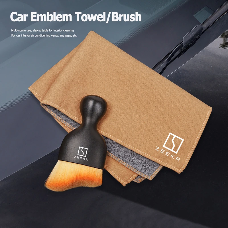 

1Pc ZEEKR Car Wash Towel Gray Suede Microfiber Double-sided Absorbent Drying Cloth for 001 009 X