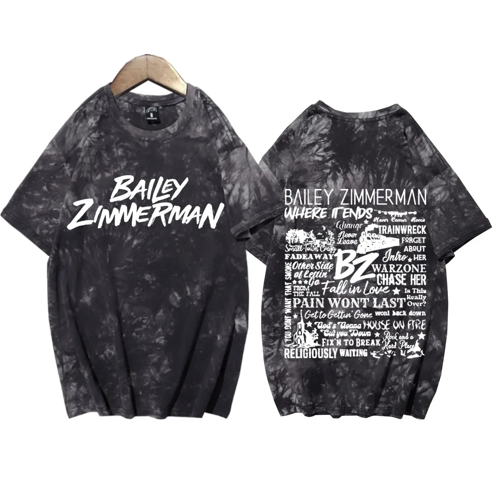 Religiously. The Album. Bailey Zimmerman 2024 Tie Dye Shirts Man Woman Harajuku Summer Casual Tee Tops Regular