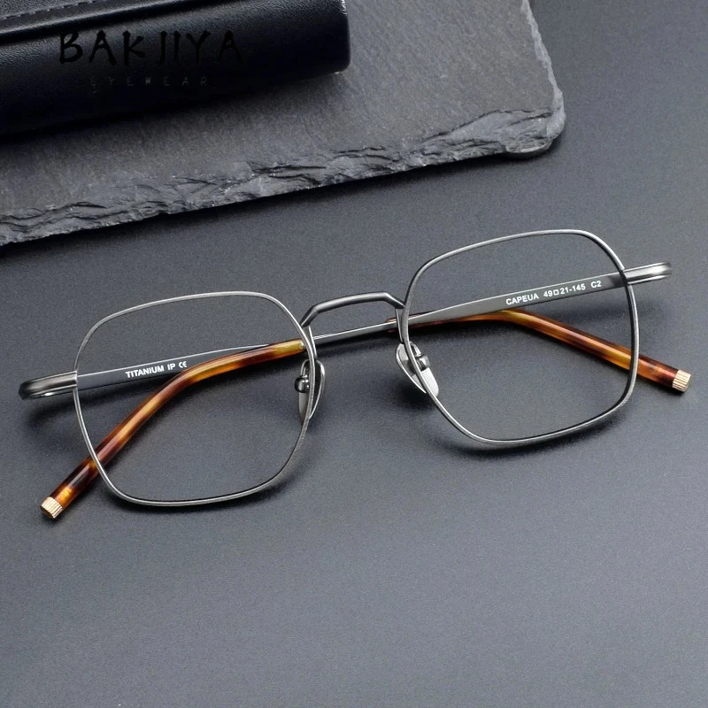 

Японская дизайнерская сверхлегкая оправа для очков из чистого титана, мужские винтажные квадратные очки большого размера, женские элитные брендовые очки