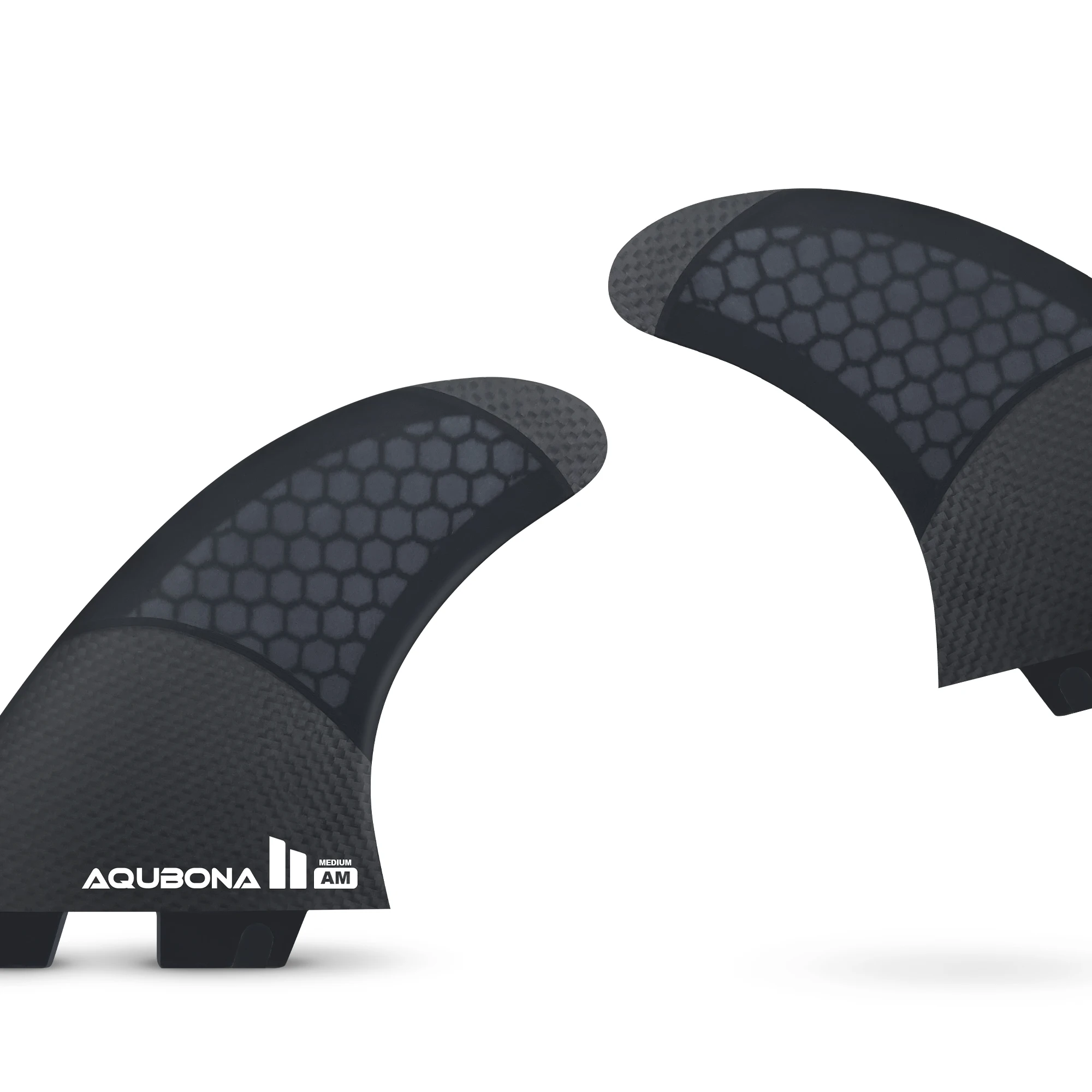 Single/Dual II Tab Surfing Fins - Tri Fins Set Honeycomb Fiberglass & Carbon S/M/L Size - Come with Fin Key Screws and Wax Comb