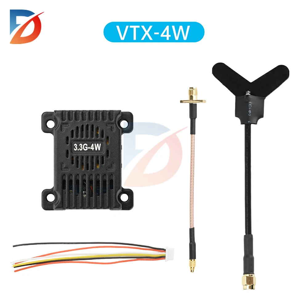 VTX 3.3GHz 4W 6W VRX Analog Video Transmission Module FPV Wireless Audio and Video Transmitter 16CH for FPV for RC Racing Drone