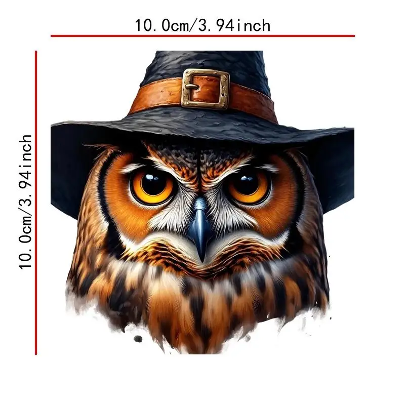 

2D flat stickers, PVC stickers featuring a whimsical owl design with a stylish hat for cars, laptops trucksand more elf-adhesive