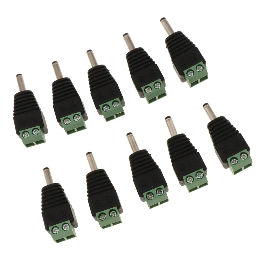 Conectores de alimentação DC para monitor, soquete verde, 3,5x1,3mm, pacote de 10