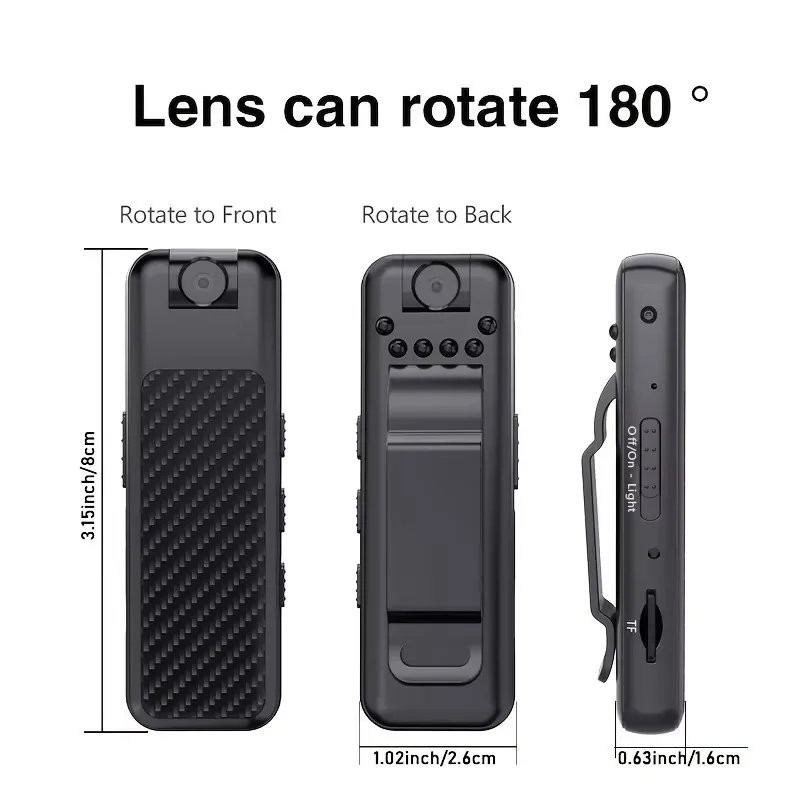 Cycling Portable Camera Wifi 1080P Body Mini Camera 180° Rotating Len Digital Video Recorder Police Body Cam Miniature Camcorder