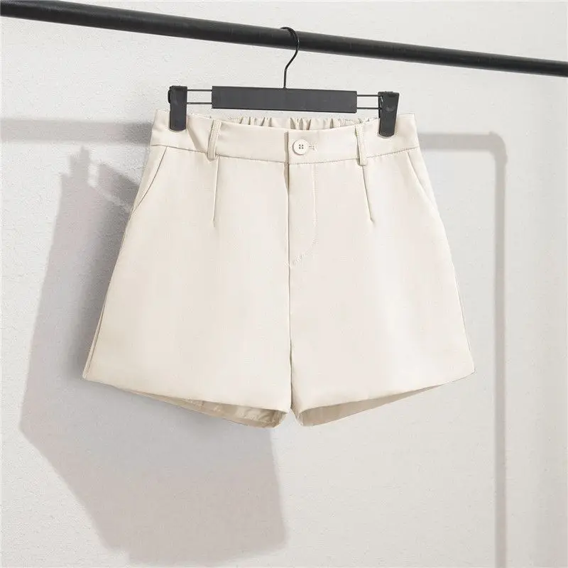 

Woman Above Knee Length Chic Casual Shorts Office Ladies Summer Shorts Wide Leg Solid Color Street Pockets Casual Short Pant Q51