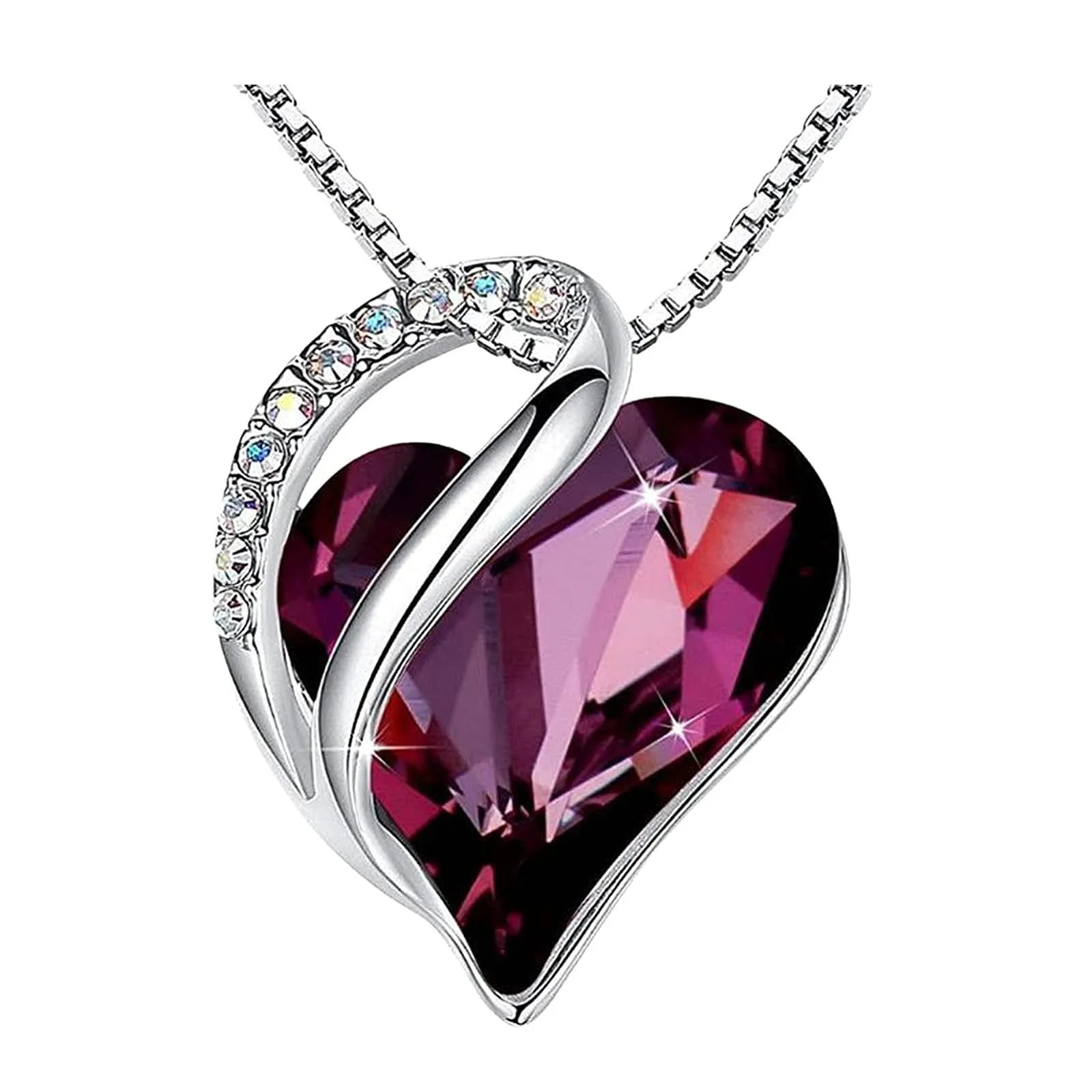 Fashion Ocean Heart Necklace For Women Zircon Multicolor Necklace For Casual Party Stainless Steel Jewelry Free Shipping Items