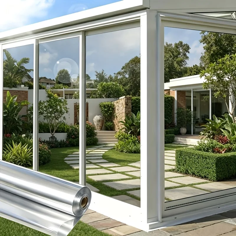One Way Mirror Privacy Window Film Daytime Heat Control Static Cling No Glue Removable for Home Office Glass