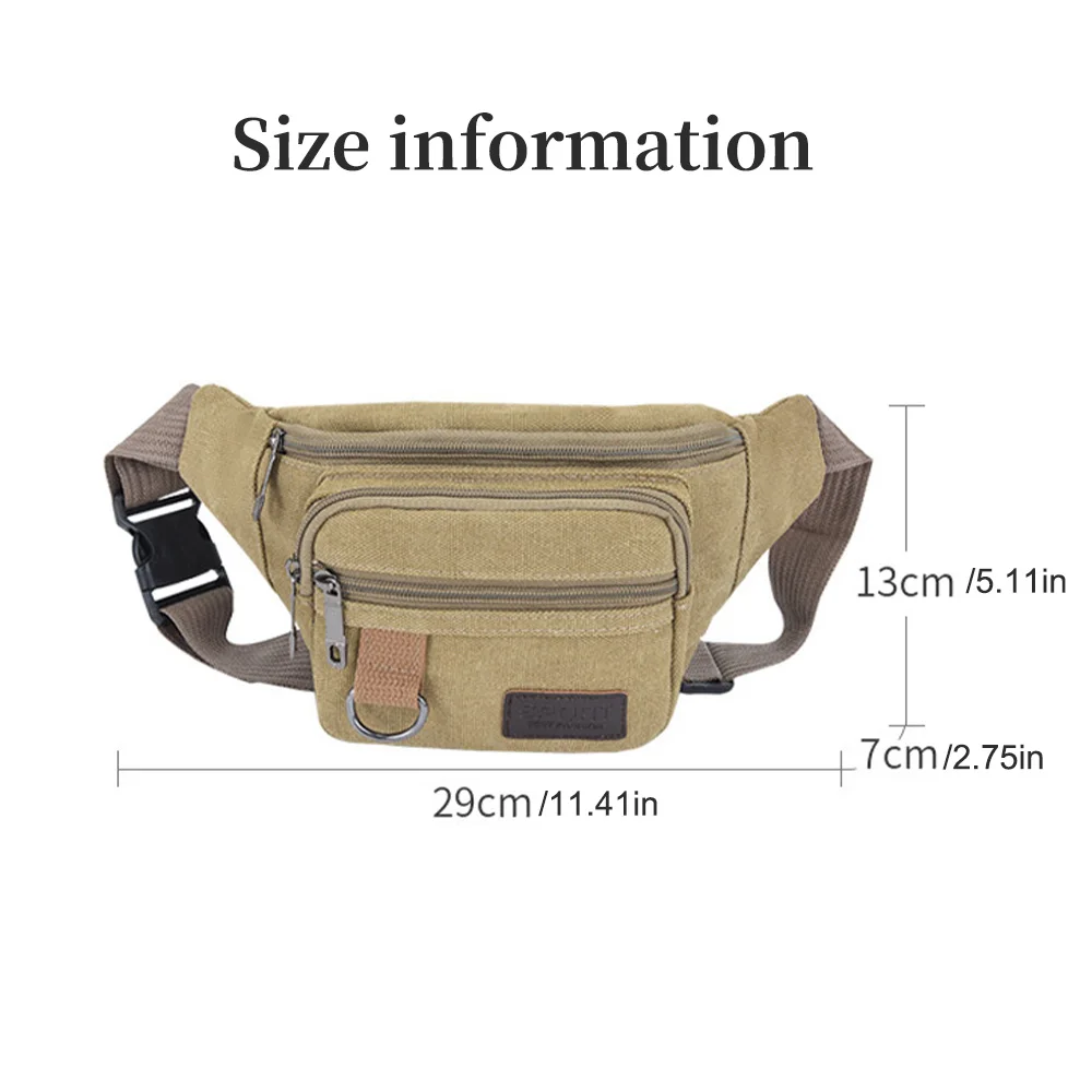 حقيبة خصر قماشية سميكة، حقيبة صدر رياضية ترفيهية خارجية، حقيبة هاتف محمولة للرجال، متعددة الوظائف-A-DH