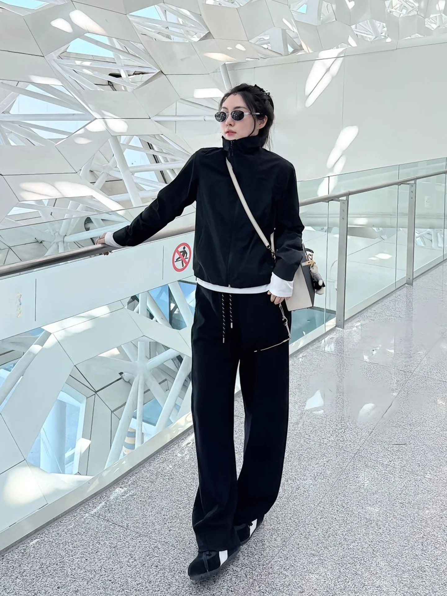 

Брюки PM Wang Na Na свободного кроя с широкими штанинами, повседневные брюки с завязками, с высокой талией, из смесового полиэстера и хлопка, устойчивые к деформации