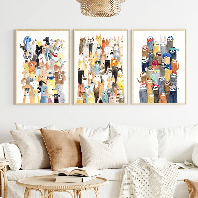 Resin Art For Kids - Lustiges, überfülltes Tier-Poster, Druck von Katze,