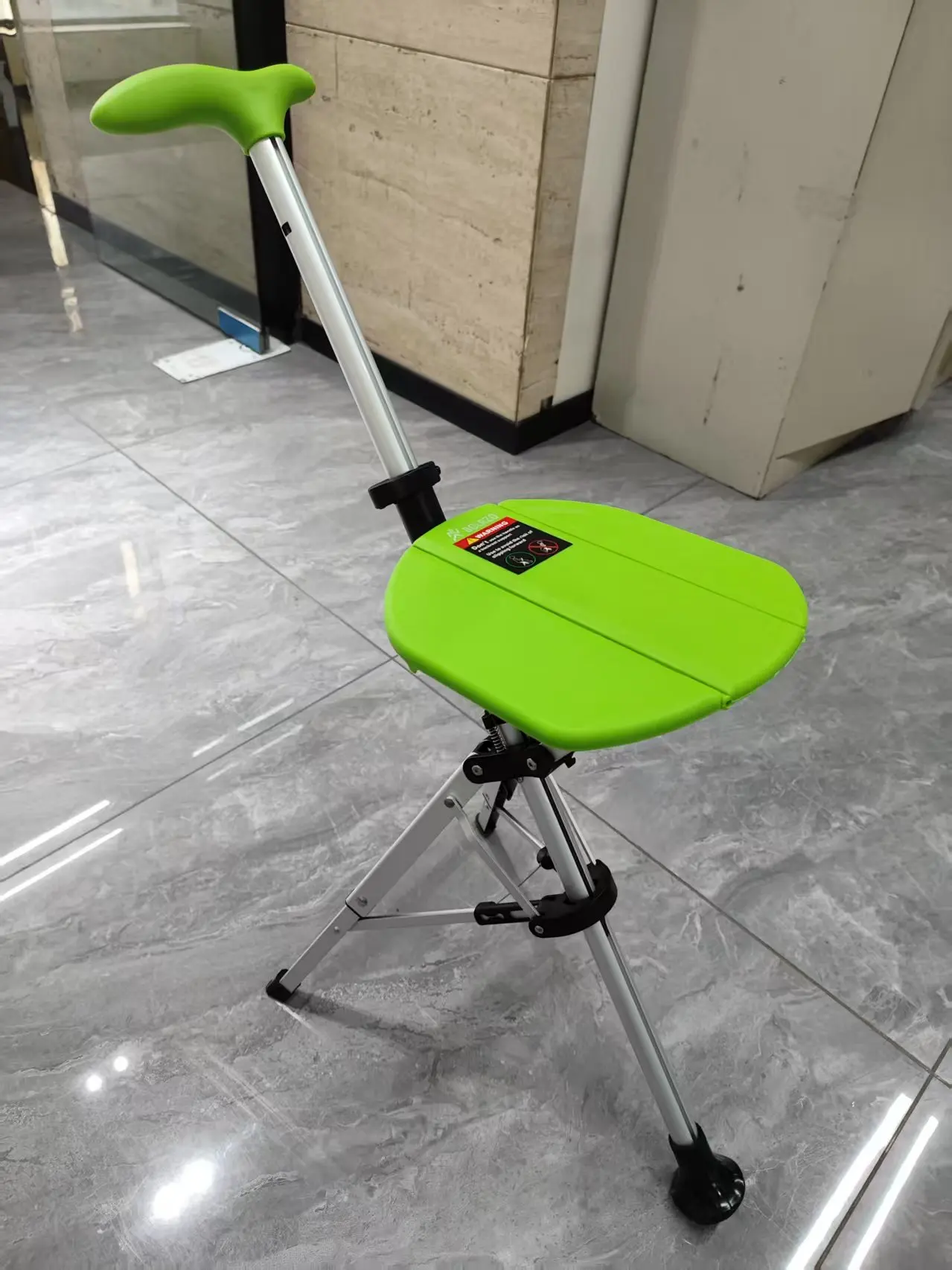 KM-New High Quality Aluminum Alloy Foldable Walking Cane Stick With Seat Adjustable Elderly Crutch Chair With Stool
