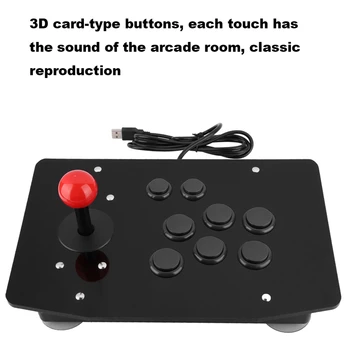 Retro Arcade Console Game Joystick Rocker Fighting Controller Gaming Joystick 8 Button Game Joystick Controller Black USB Joystick