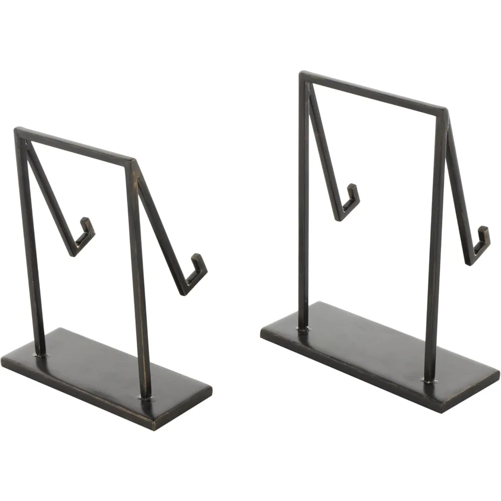 مجموعة حامل عرض معدني تجريدي حديث مكونة من قطعتين، حامل طاولة أسود لتزيين الصور الفنية #5