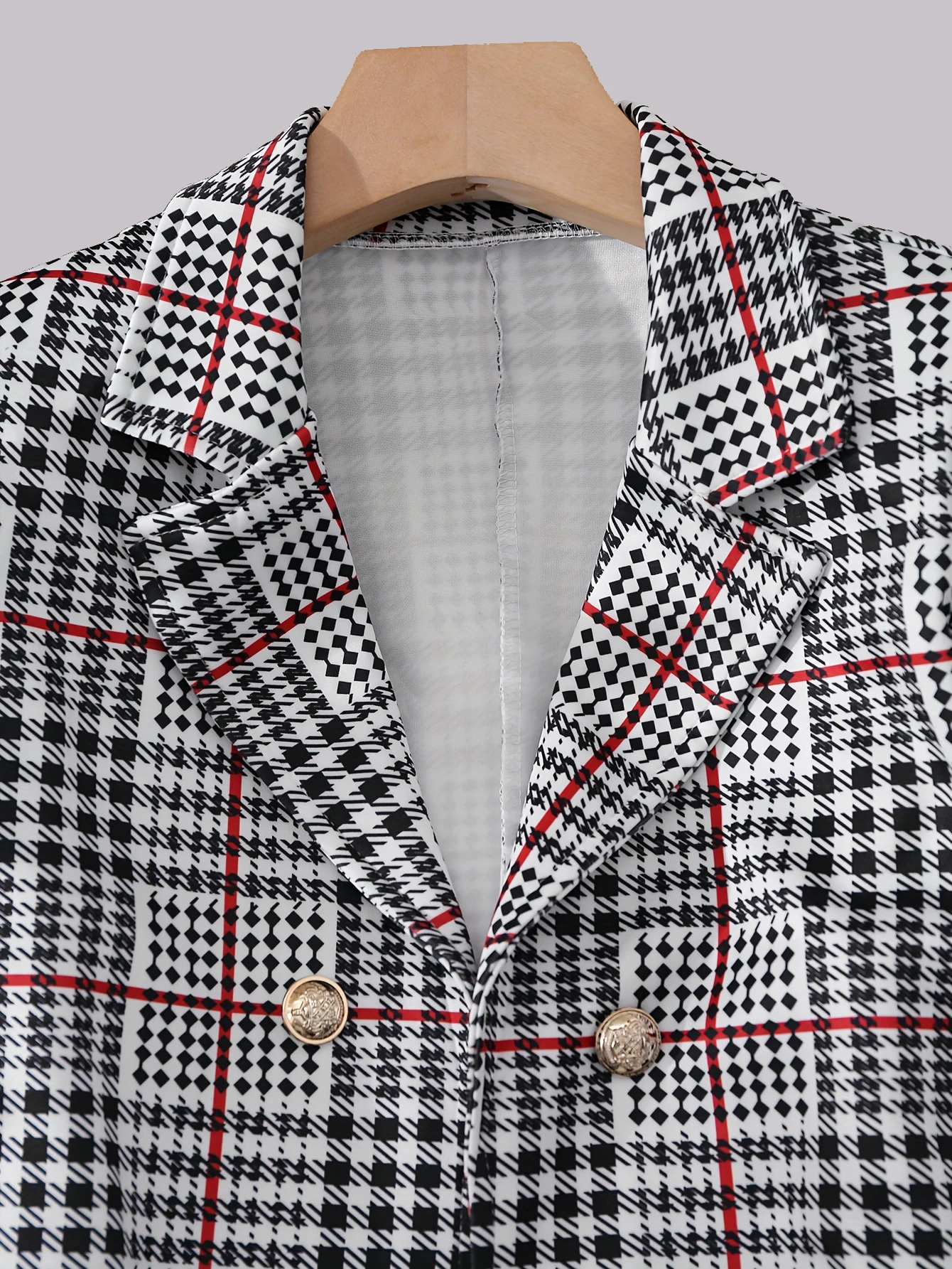 أنيقة تخفيف الأزياء منقوشة زر عارضة البدلة قطعتين مجموعة المرأة الكلاسيكية متقلب قميص وسراويل المجموعة #4