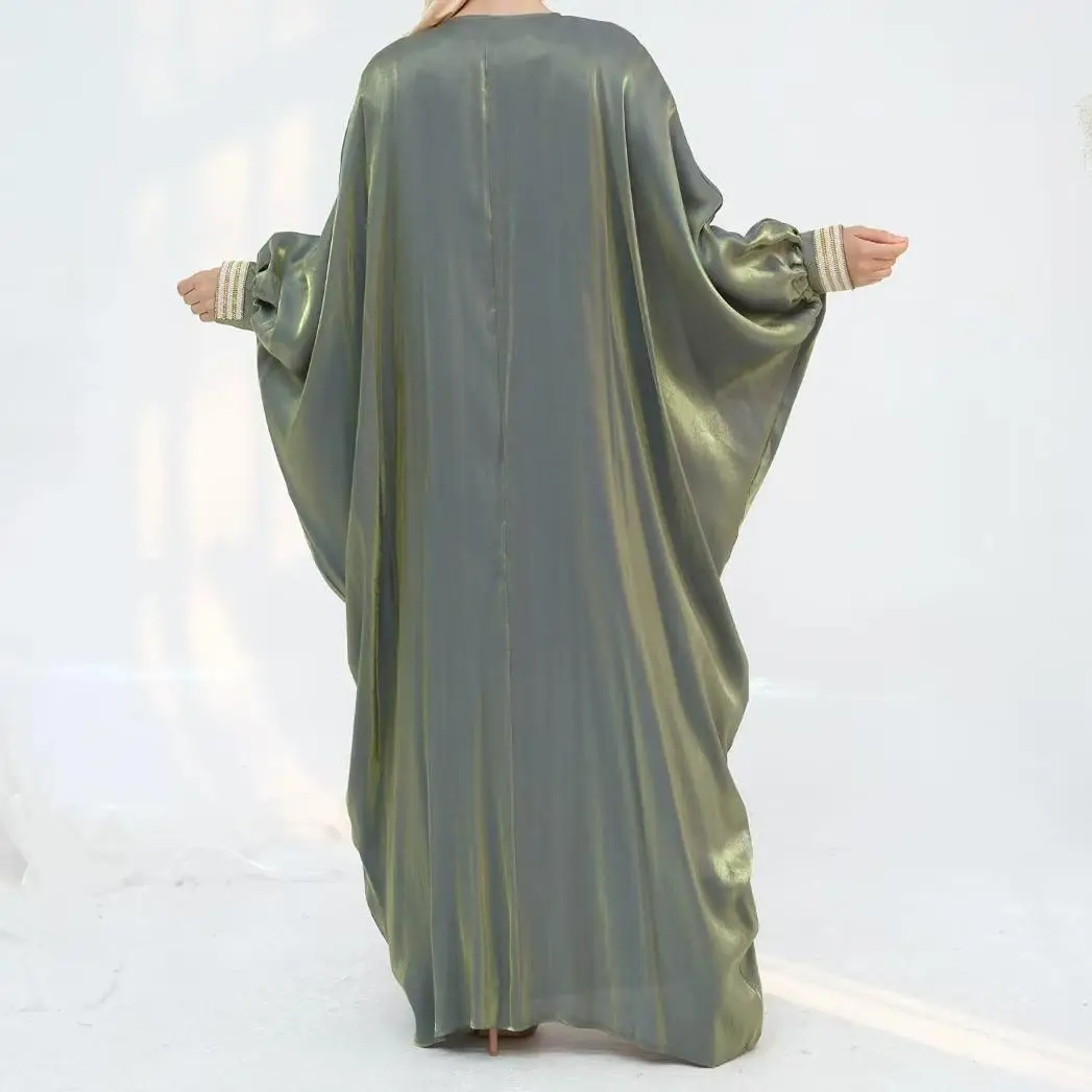 Neue faionable Cardigan Long Sve Loose Dr mit Naher Osten-Details und Bündchen Sves Pendeln Sle Frühling Herbst