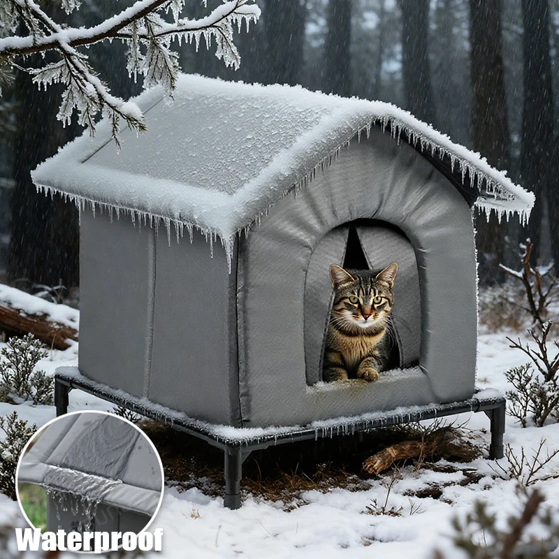 

Waterproof and Warm Outdoor Tent Cat Kennel Stray Cat Dog Rescue Kennel for Small and Medium-sized Pets Indoor and Outdoor Use