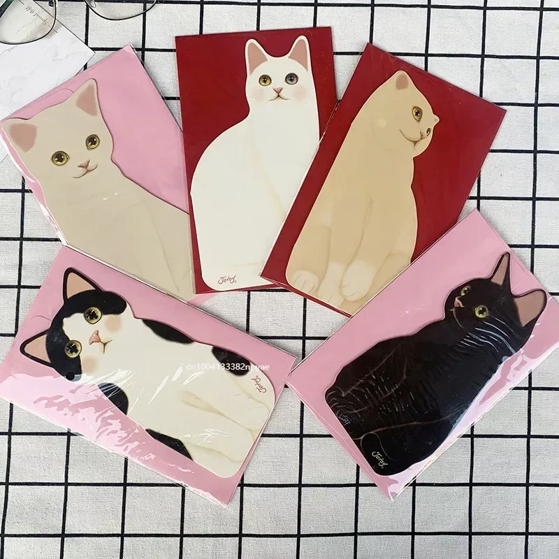 Greeting Cards Cute Cat 3D Greeting Cards Christmas Greeting Cards Blessing Cards with Envelopes Wholesale Wedding Invitations