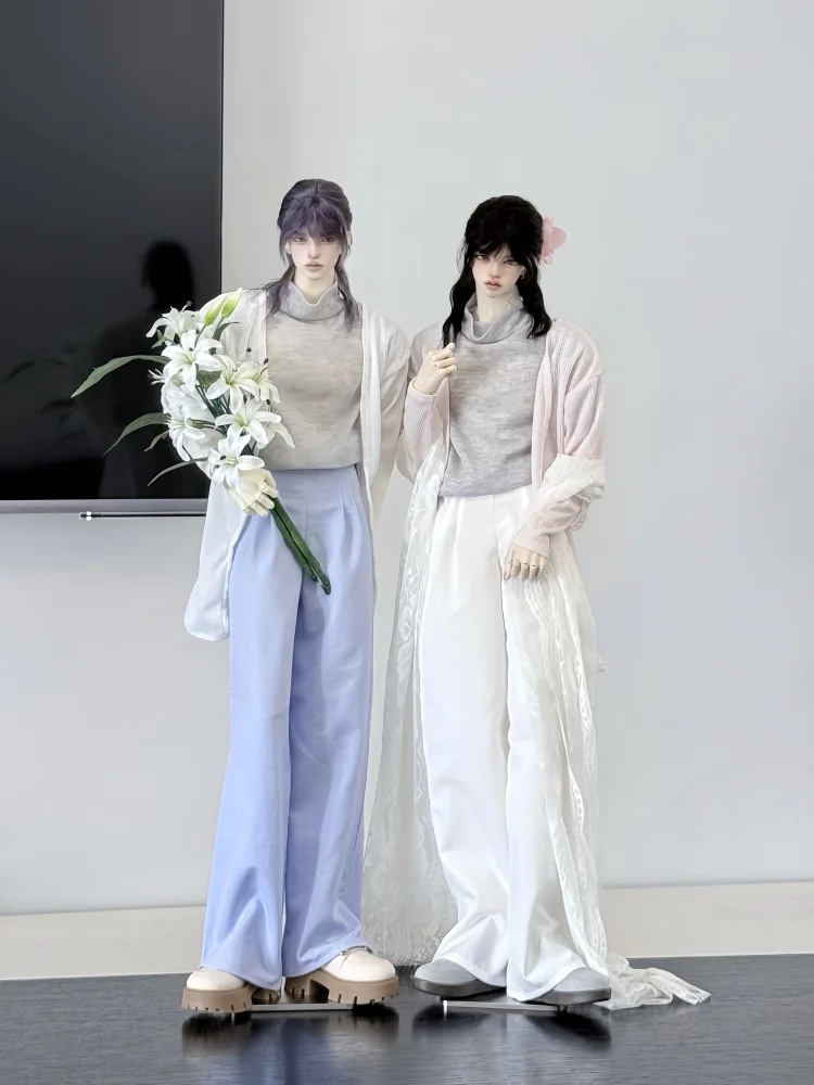 

BJD Doll Clothing For ID75 70cm 1/4 Doll High Neck Top Brown Casual Pants Daily Set Dolls Accessories