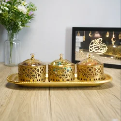 1 set of candy box tray combination 3-piece set, table tray, date box, eid decorations, Muslim holiday home decorations