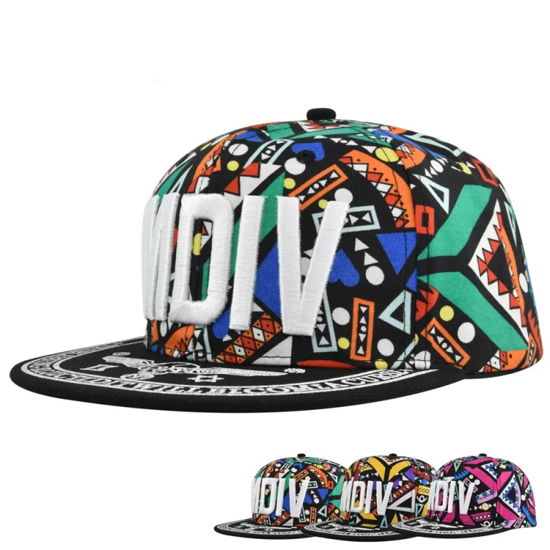 Boné de Beisebol Masculino com Bordado de Letras, Aba Reta, Estilo Hip-hop, Versátil, para Verão, Proteção Solar, Ajustável, para Uso Externo